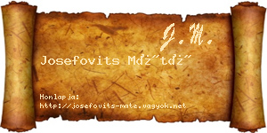 Josefovits Máté névjegykártya